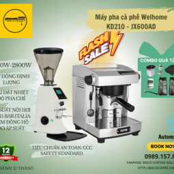 COMBO Máy Pha Cà Phê Espresso WELHOME KD210 WPM - MÁY XAY TỰ ĐỘNG JX600AD