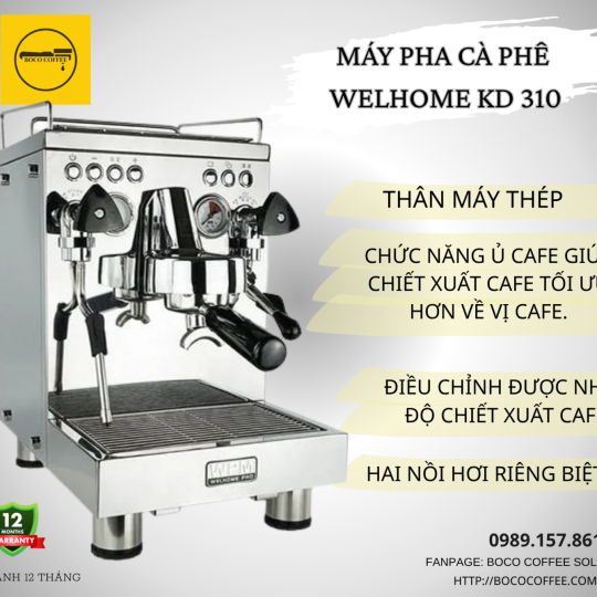 COMBO Máy Pha Cà Phê Espresso WELHOME 310 WPM - MÁY XAY TỰ ĐỘNG JX600AD 