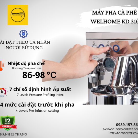 Máy Pha Cà Phê Espresso WELHOME 310 WPM