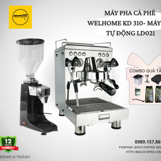 COMBO Máy Pha Cà Phê Espresso WELHOME 310 WPM - MÁY XAY TỰ ĐỘNG LD021