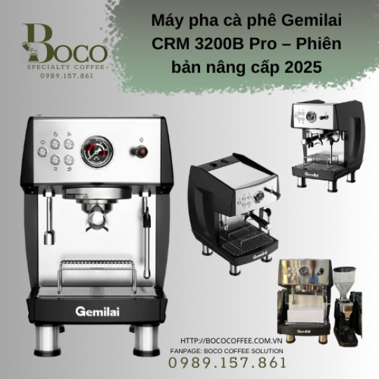 COMBO MÁY PHA CÀ PHÊ GEMILAI 3200B PRO - JX600AD WHITE EDITON